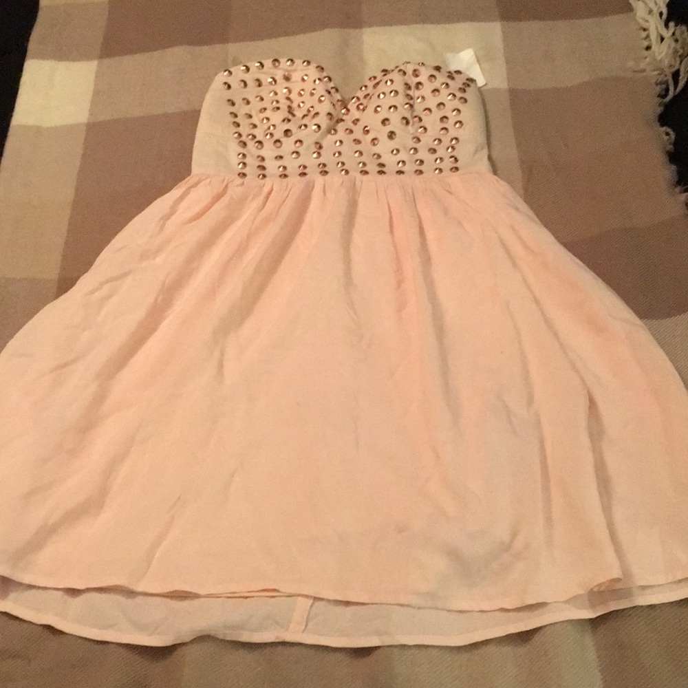 Charlotte Russe peach strapless dress size S
